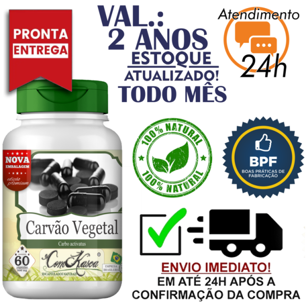 Carvão Vegetal ComKasca 60 caps - Imagem 3