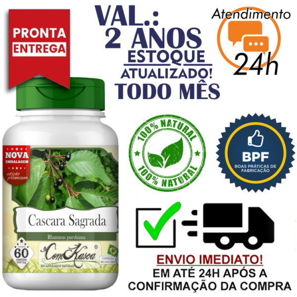 Cascara Sagrada ComKasca 60 caps - Imagem 2
