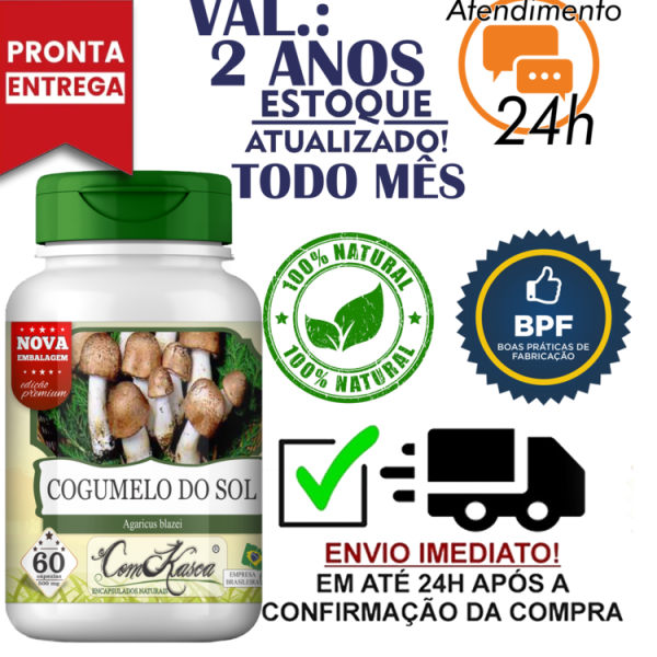 Cogumelo Do Sol ComKasca 60 caps - Imagem 3