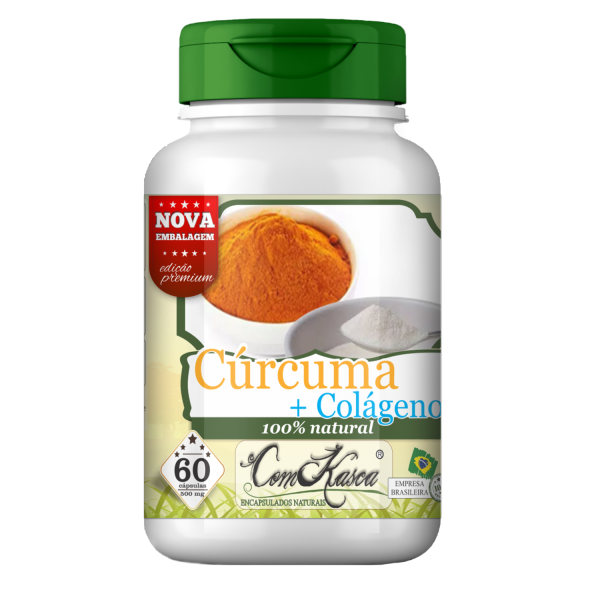 Curcuma com Colágeno ComKasca 120 cápsulas  (LANÇAMENTO)