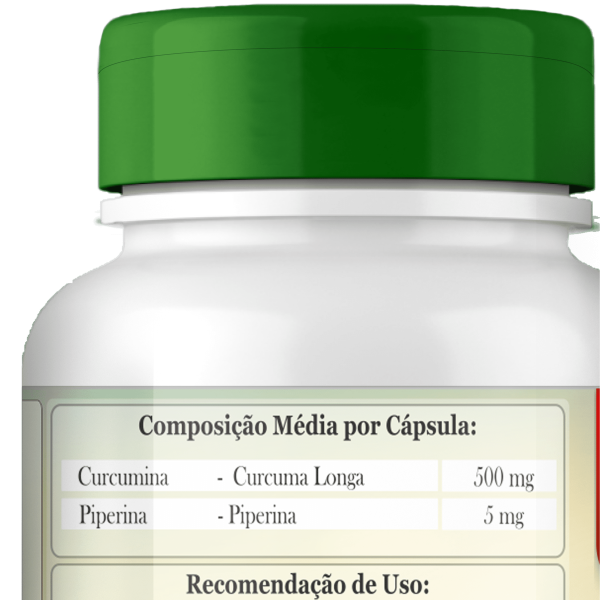 Curcumina com Piperina ComKasca 60 caps - Imagem 4
