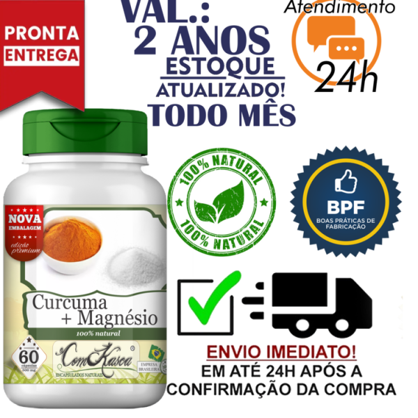 Cúrcuma com Magnésio ComKasca 60 cápsulas (LANÇAMENTO) - Imagem 3