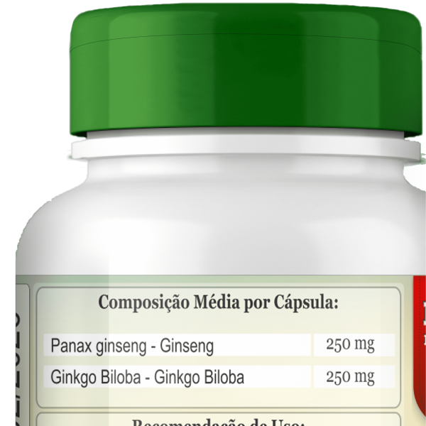 Ginkgo Biloba com Ginseng ComKasca 60 caps - Imagem 2