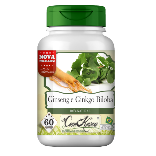 Ginkgo Biloba com Ginseng ComKasca 60 caps
