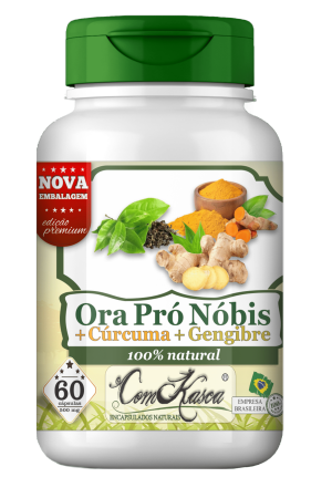 Ora Pró Nóbis, Cúrcuma e Gengibre ComKasca 60 cápsulas