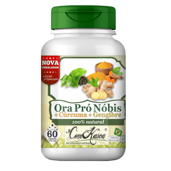 Ora Pró Nóbis, Cúrcuma e Gengibre ComKasca 60 cápsulas