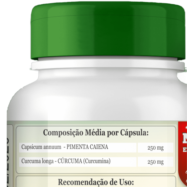 Pimenta Caiena/Cúrcuma ComKasca 60 caps - Imagem 2