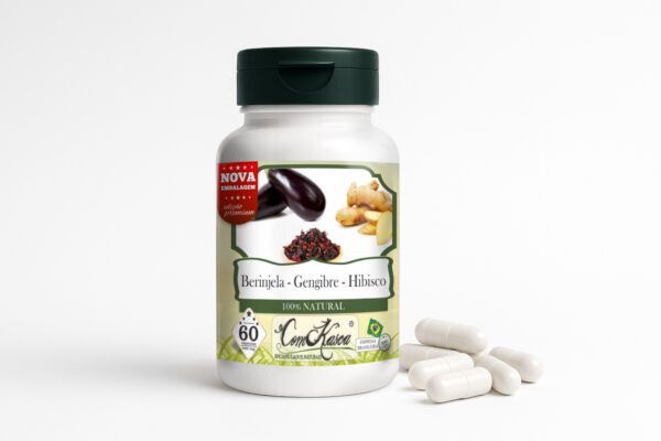 Berinjela + Hibisco + Gengibre ComKasca 60 caps - Imagem 2