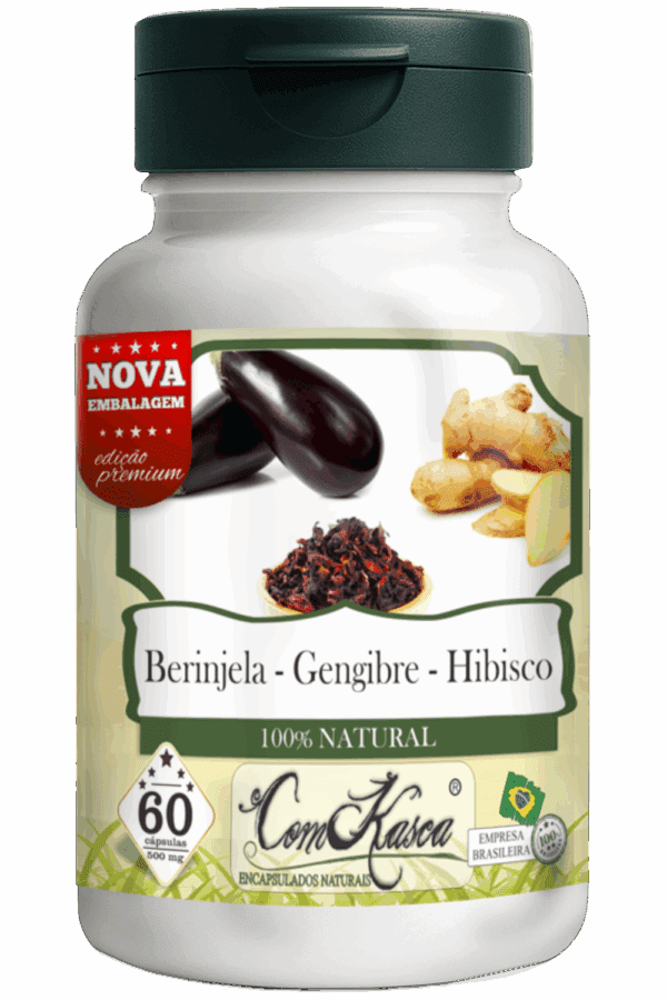 Berinjela + Hibisco + Gengibre ComKasca 60 caps - Imagem 3