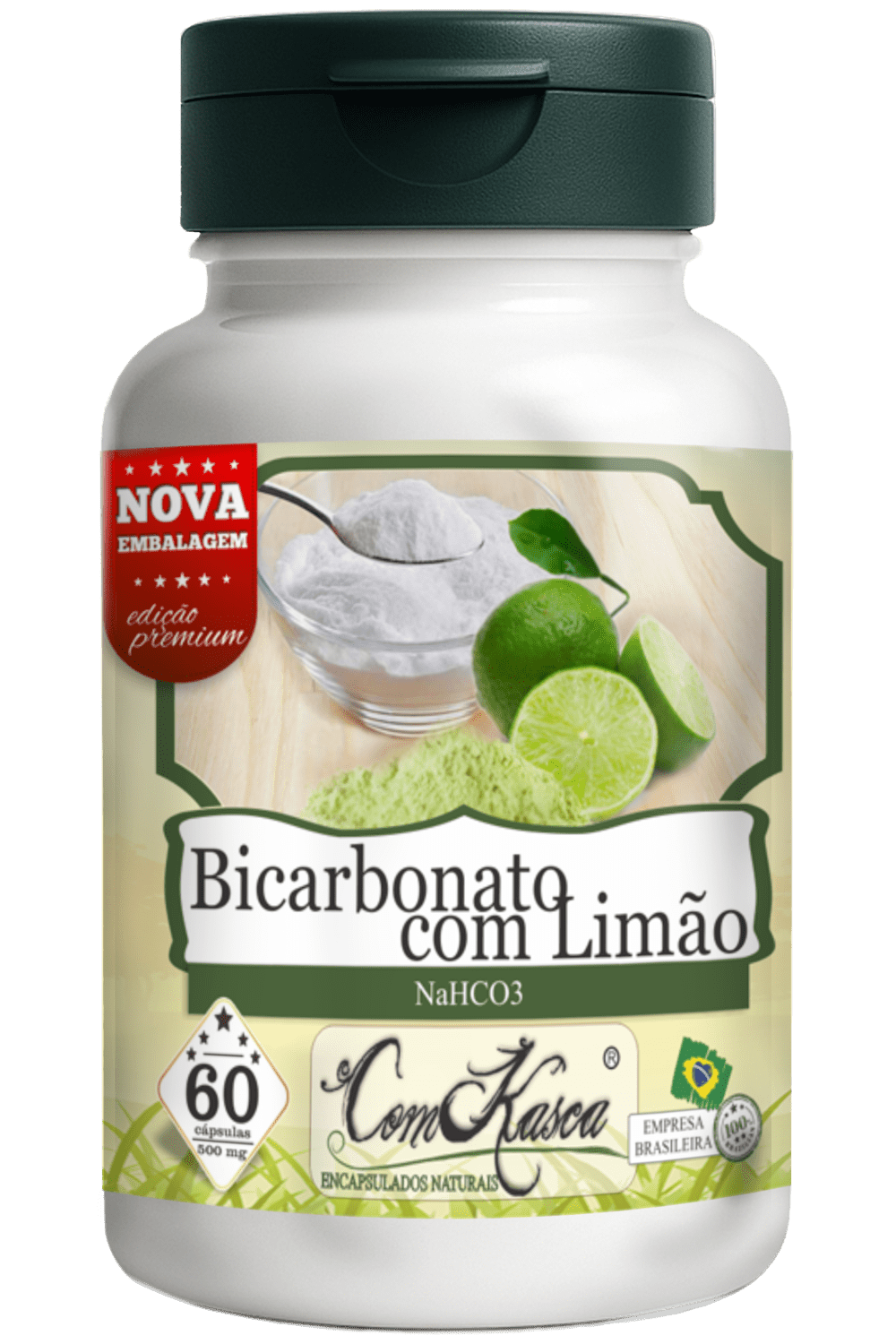 Bicarbonato com Limão ComKasca 60 caps - Imagem 3