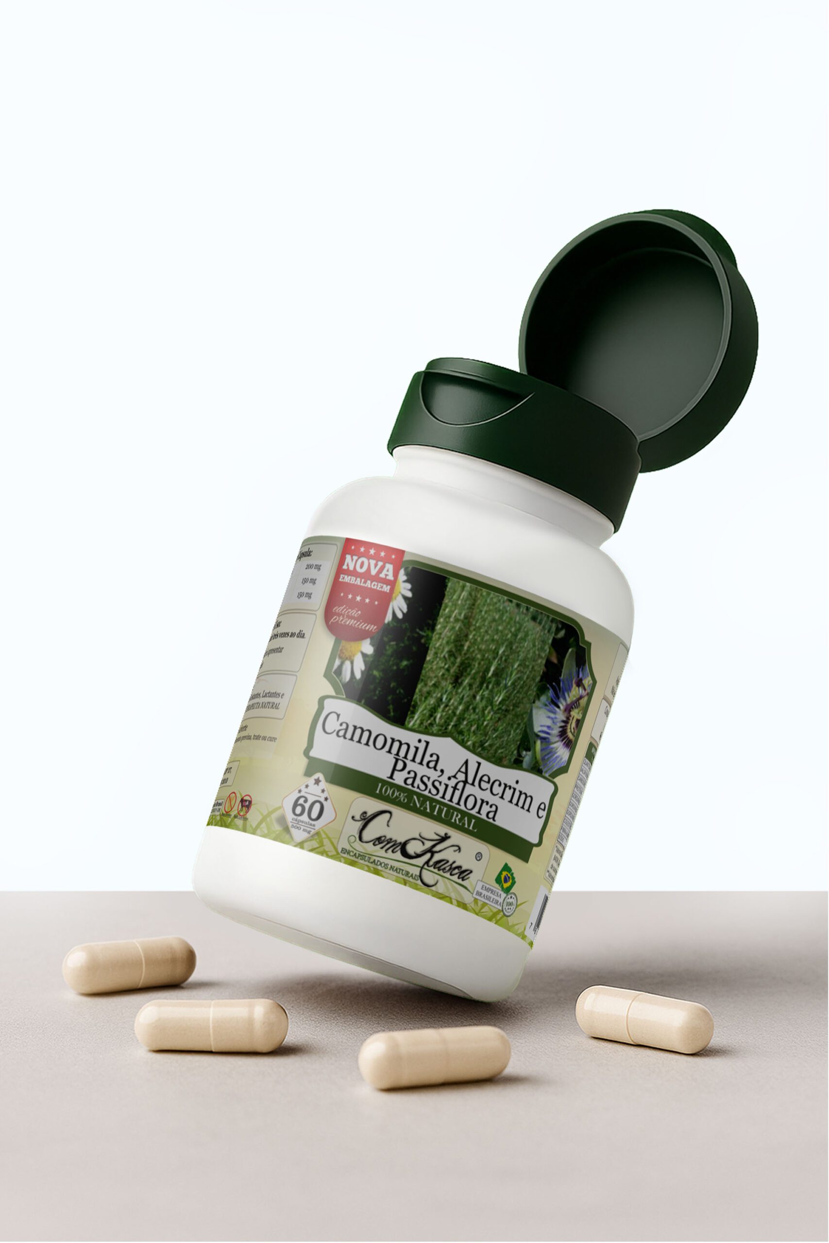 Camomila + Alecrim + Passiflora ComKasca 60 caps