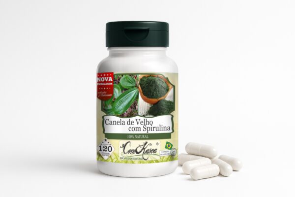 Canela de velho e Spirulina 120 caps - Imagem 2