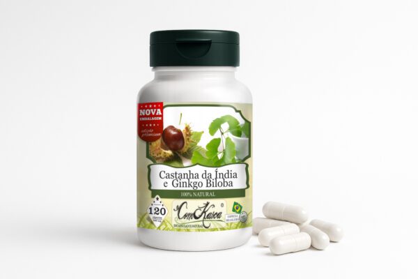 Castanha da Índia + Ginkgo Biloba ComKasca 120 caps - Imagem 2