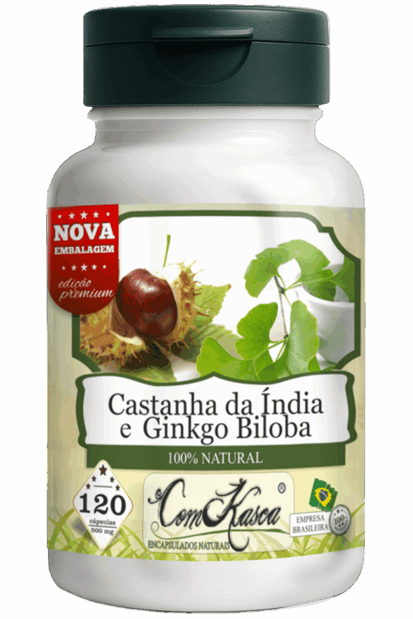 Castanha da Índia + Ginkgo Biloba ComKasca 120 caps - Imagem 3