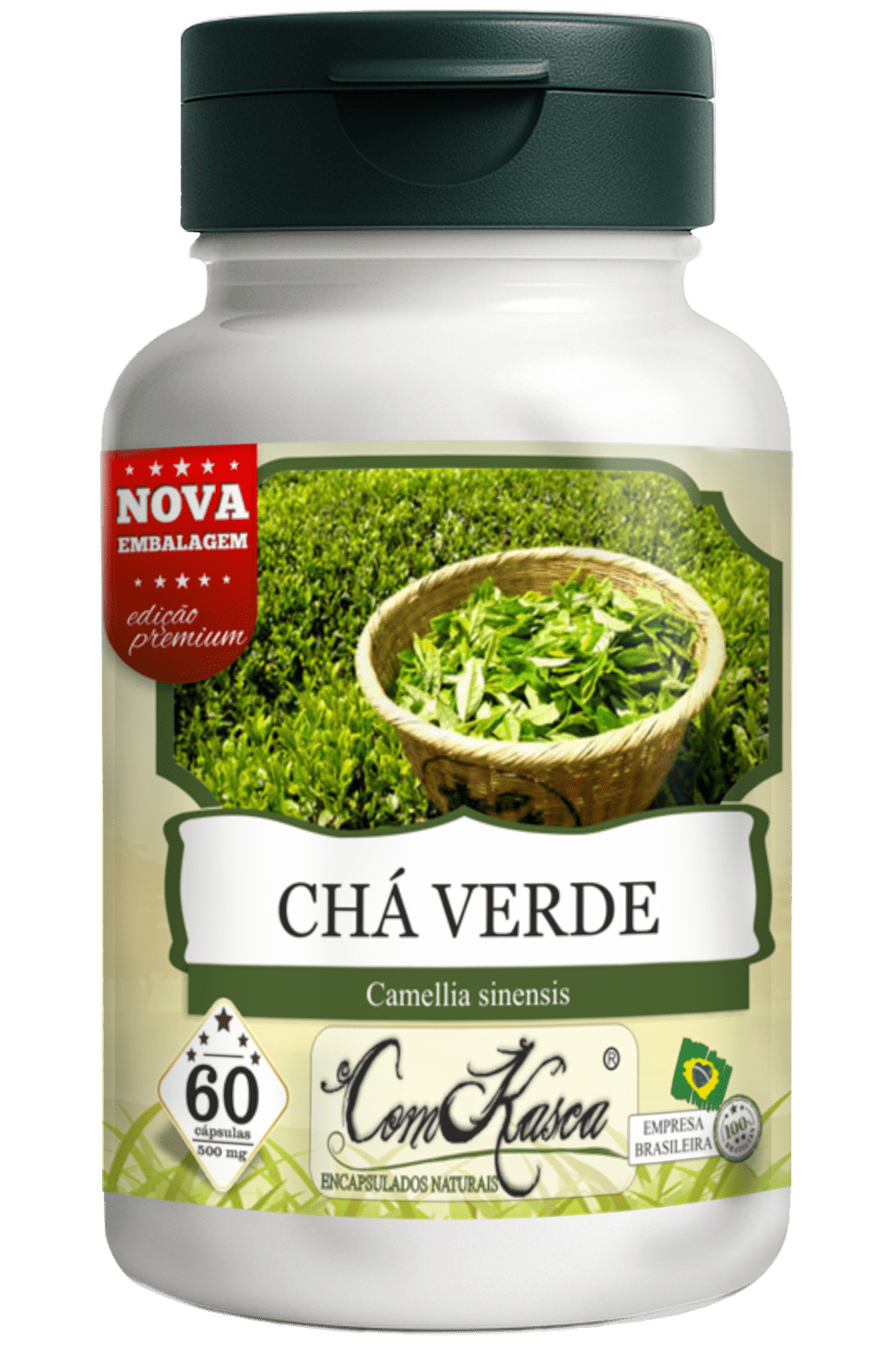Chá Verde ComKasca 60 caps - Imagem 2