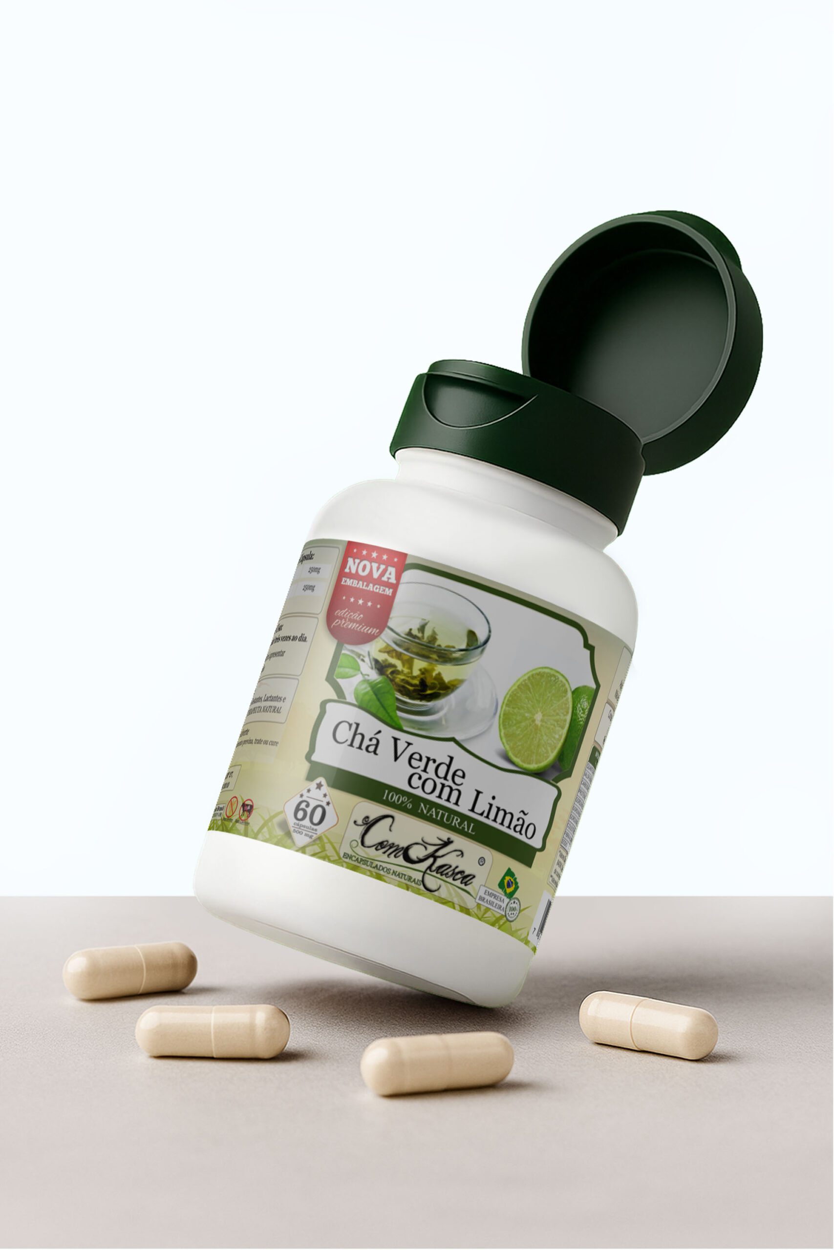 Chá Verde + Limão ComKasca 60 caps