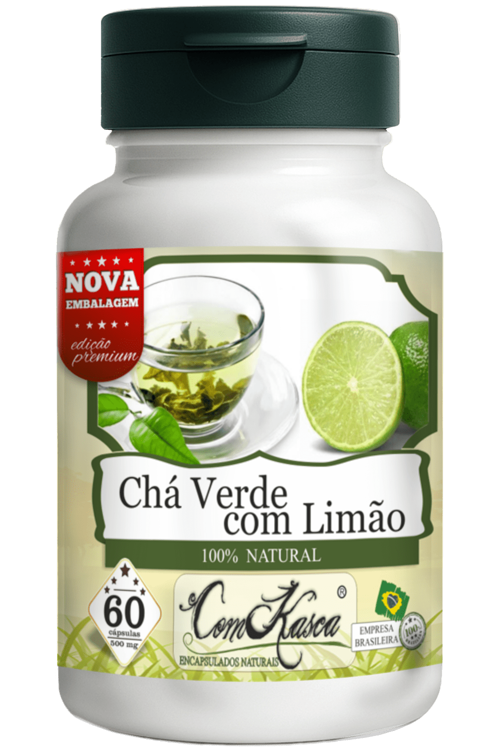 Chá Verde + Limão ComKasca 60 caps - Imagem 3
