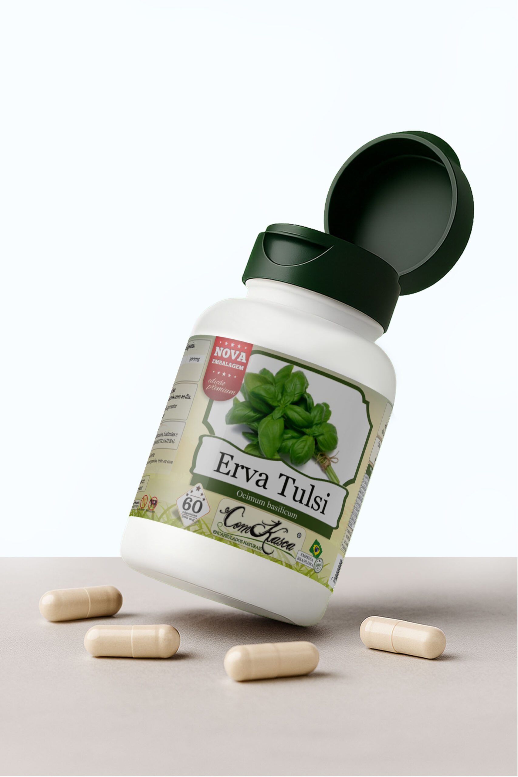 Erva Tulsi ComKasca 60 caps