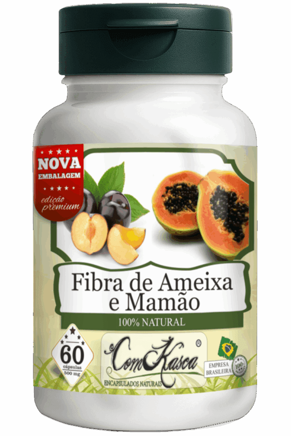 Fibra de Ameixa com Mamão ComKasca 60 caps - Imagem 3