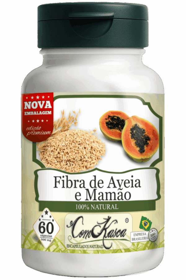 Fibra de Aveia com Mamão ComKasca 60 caps - Imagem 3